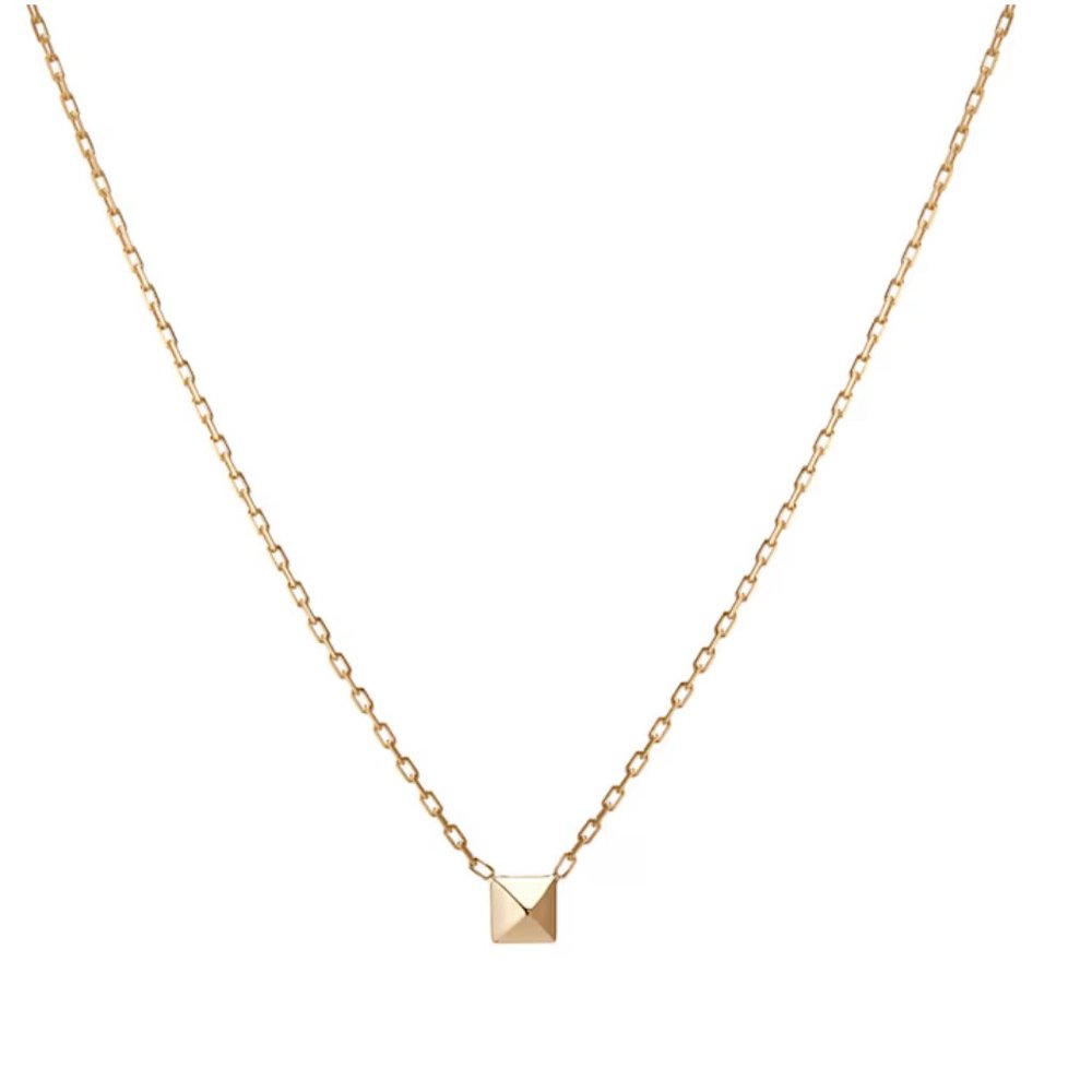 Aurate 14K Yellow Gold Pyramid Necklace